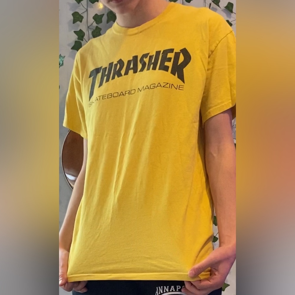 Yellow Trasher T Shirt Size Medium